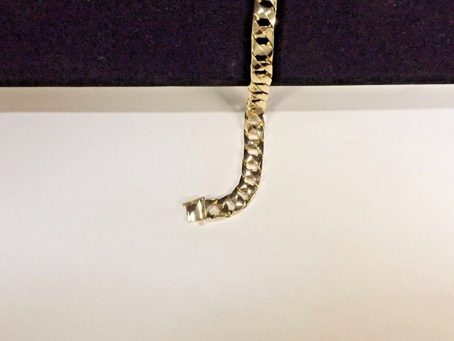 Handmade Solid Gold Curb Bracelet , 10mm