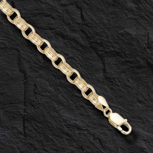 Handmade Solid Gold Rolo Cable Necklace , 7mm