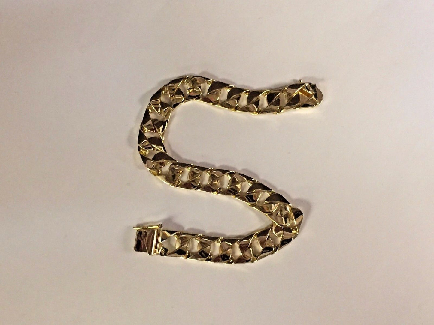 Handmade Solid Gold Curb Bracelet , 10mm