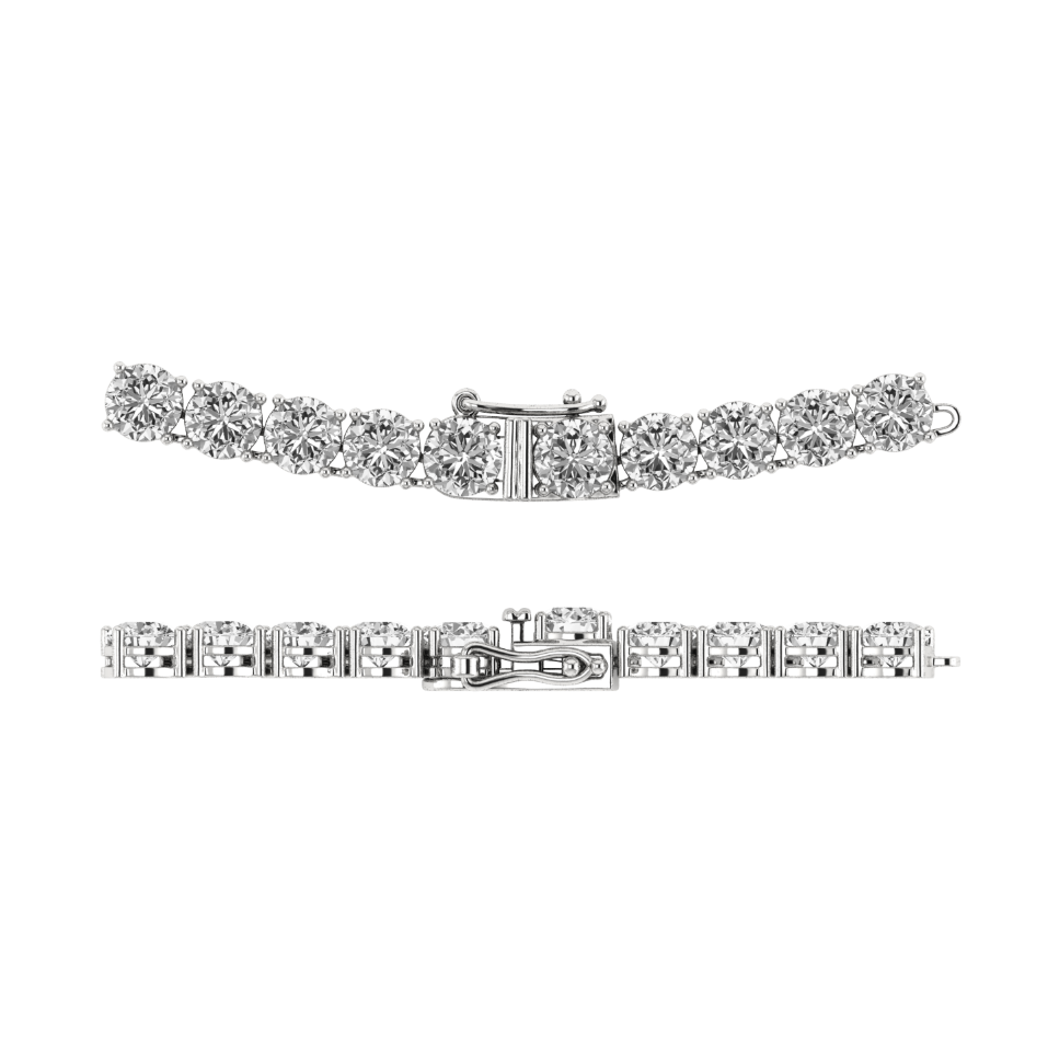 12ctw 4-Prong Lab Grown Diamond Tennis Necklace, 16 inch, 14k Rose Gold