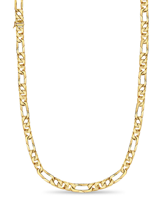 Handmade Solid Gold Figaro Necklace , 12mm