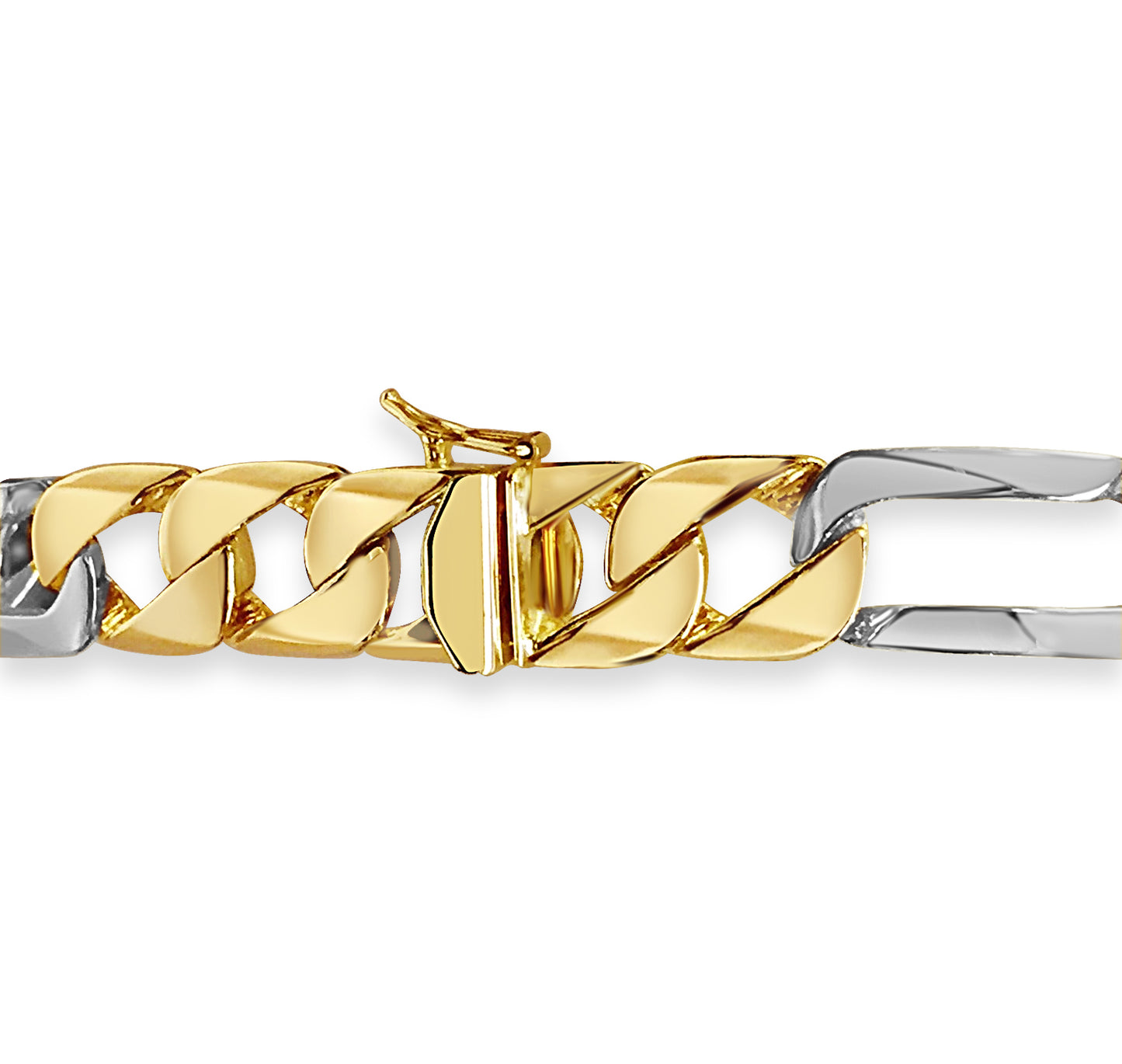 Handmade Solid Gold Figaro Bracelet , 12mm