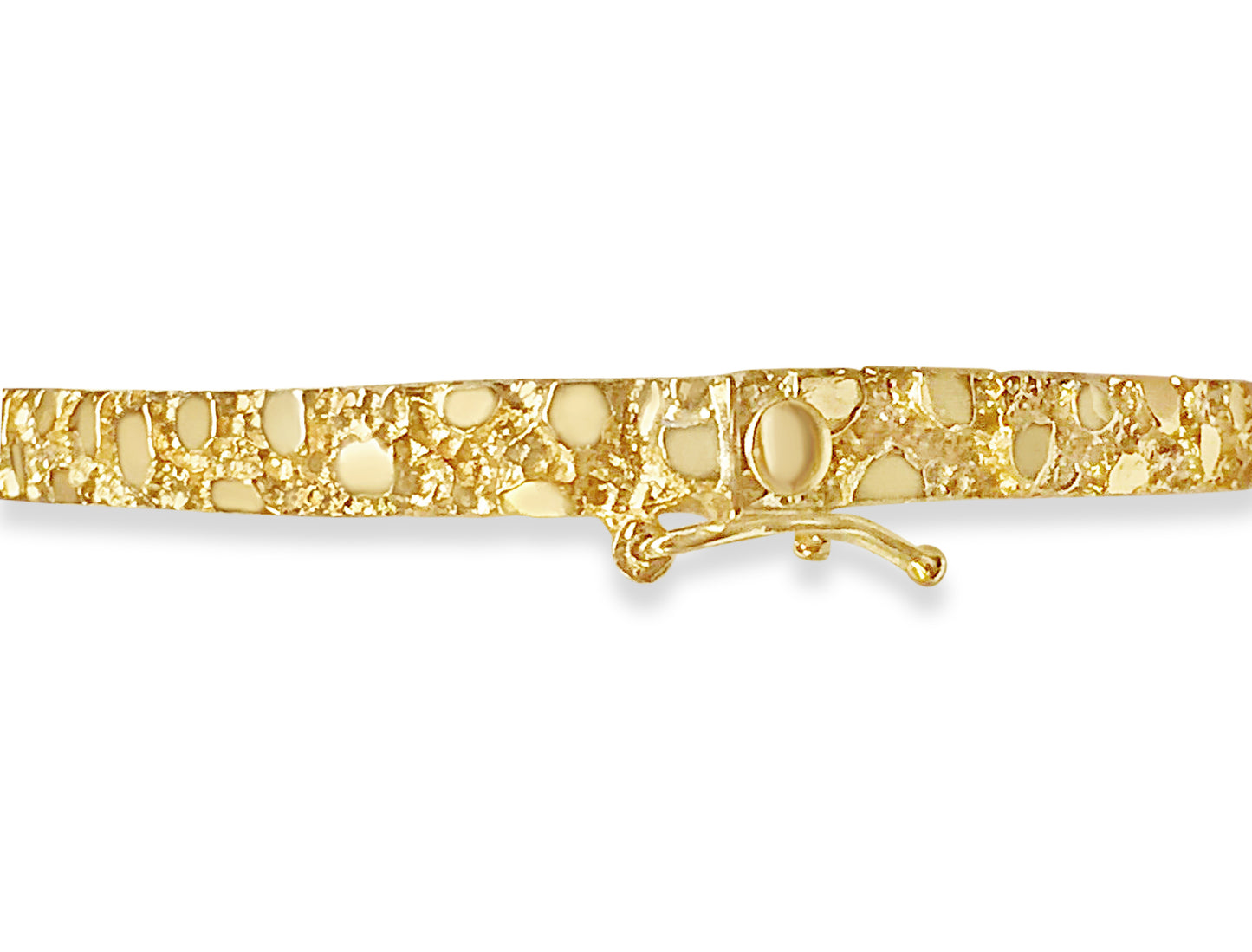 Handmade Solid Gold Nugget Bangle Bracelet , 5mm