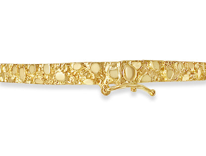 Handmade Solid Gold Nugget Bangle Bracelet , 5mm