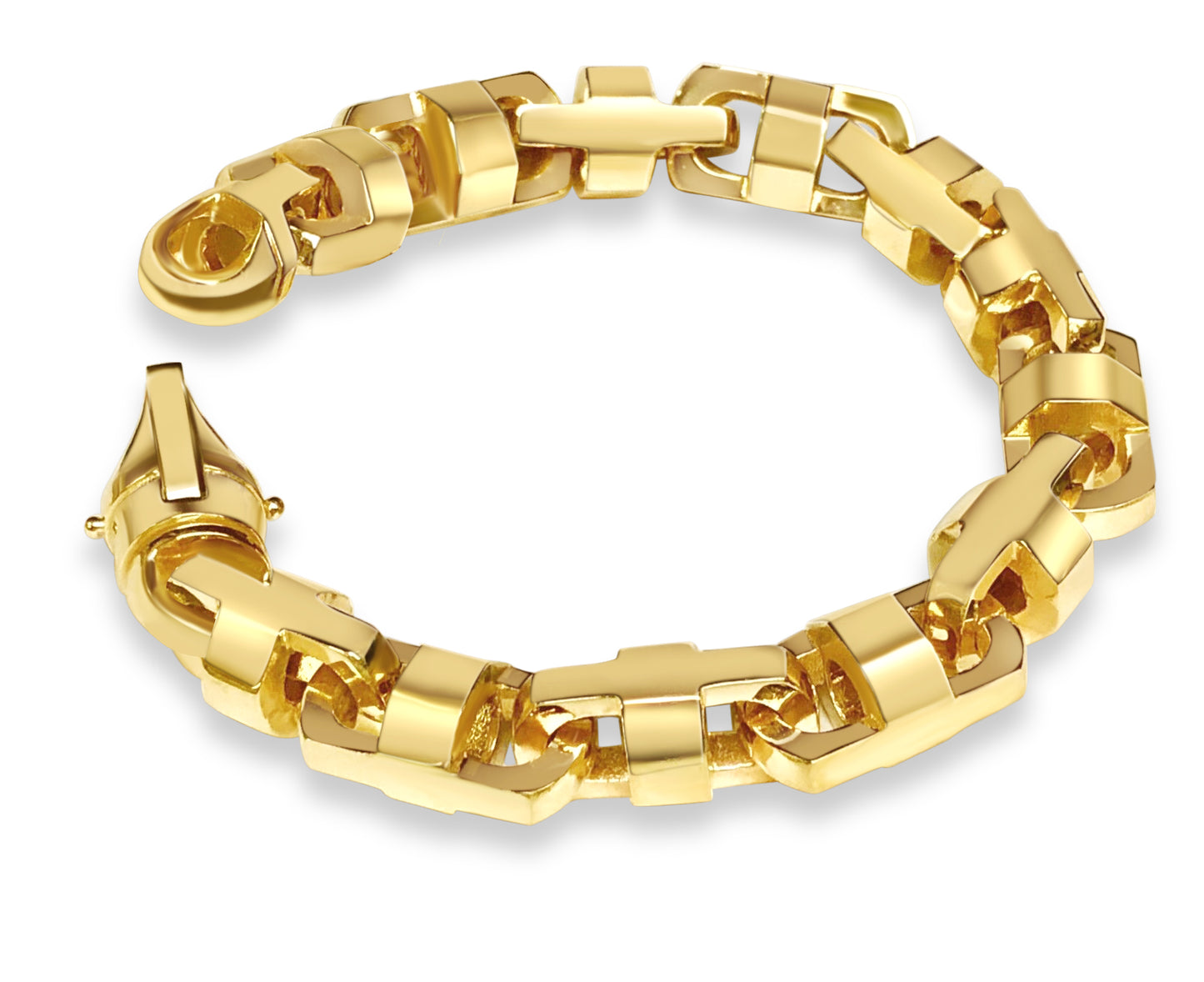 Handmade Solid Gold Anchor Mariner Bracelet , 14mm