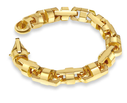 Handmade Solid Gold Anchor Mariner Bracelet , 14mm