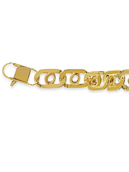 Handmade Solid Gold Bullet Tiger Eye Bracelet , 16mm