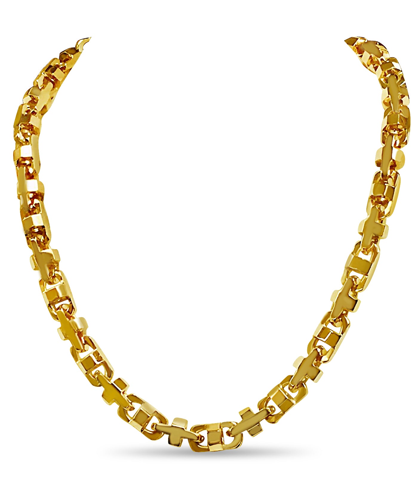 Handmade Solid Gold Anchor Mariner Necklace , 11mm