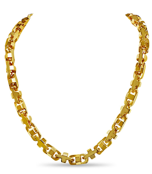 Handmade Solid Gold Anchor Mariner Necklace , 11mm