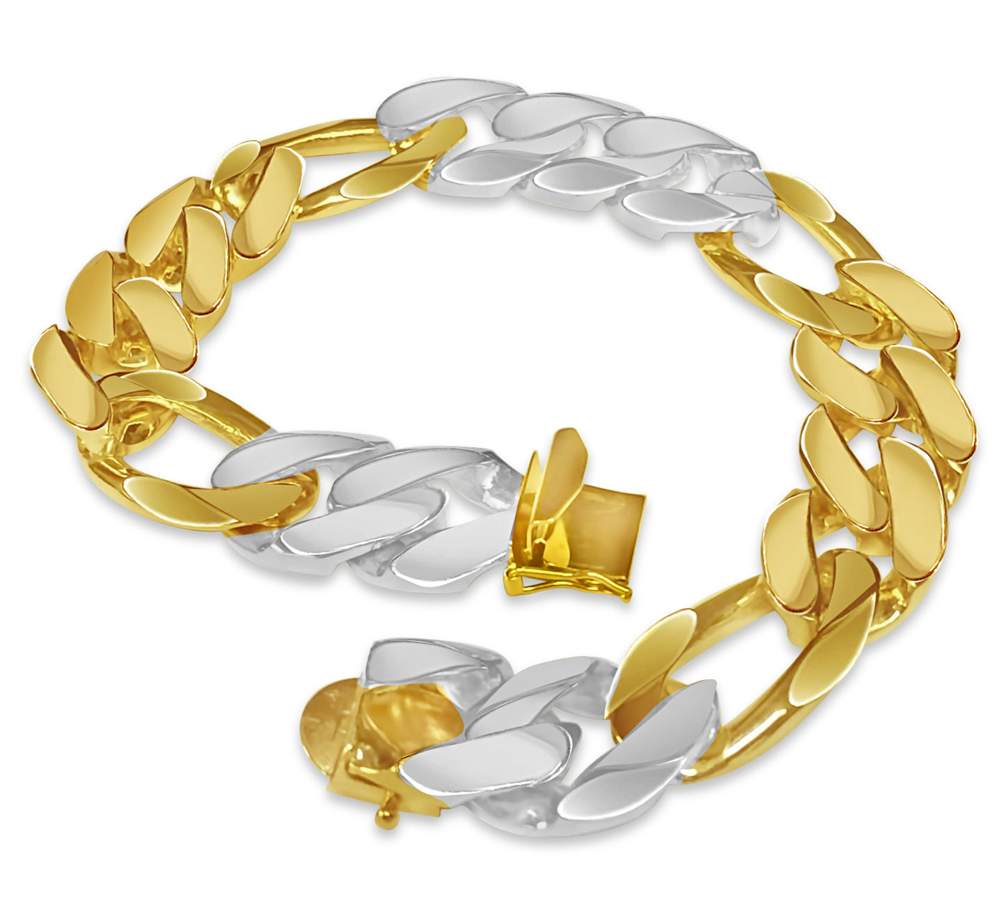 Handmade Solid Gold Figaro Bracelet , 16mm