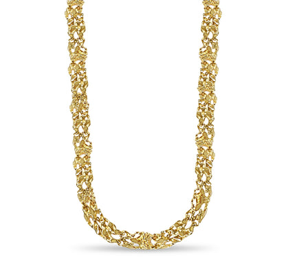 Handmade Solid Gold Nugget Necklace , 11mm