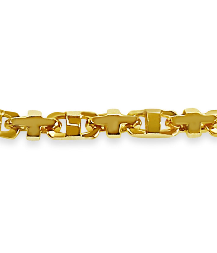 Handmade Solid Gold Anchor Mariner Bracelet , 11mm