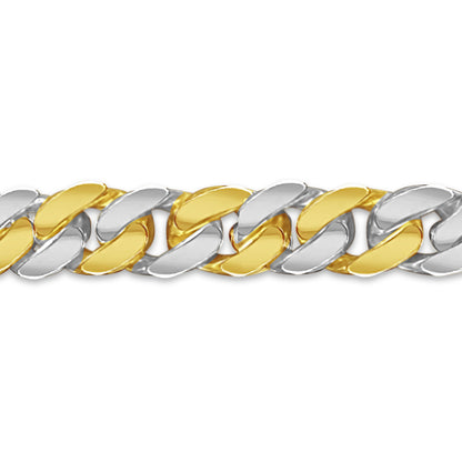 Handmade Solid Gold Curb Bracelet , 9mm