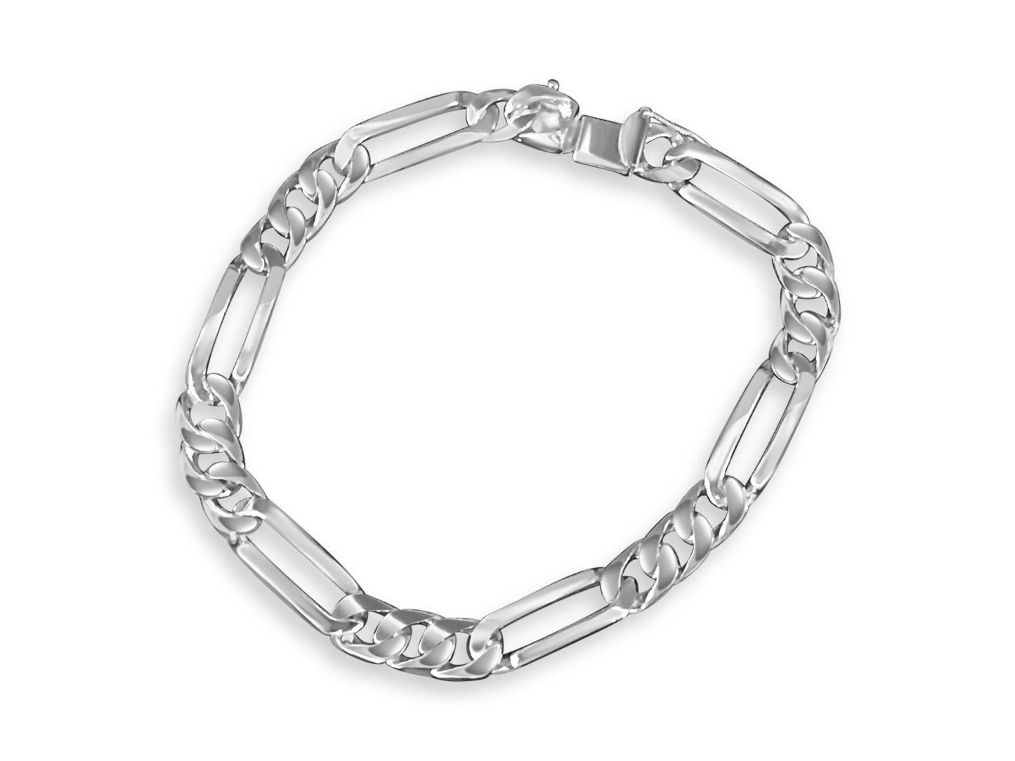 Handmade Solid Gold Figaro Bracelet , 8mm