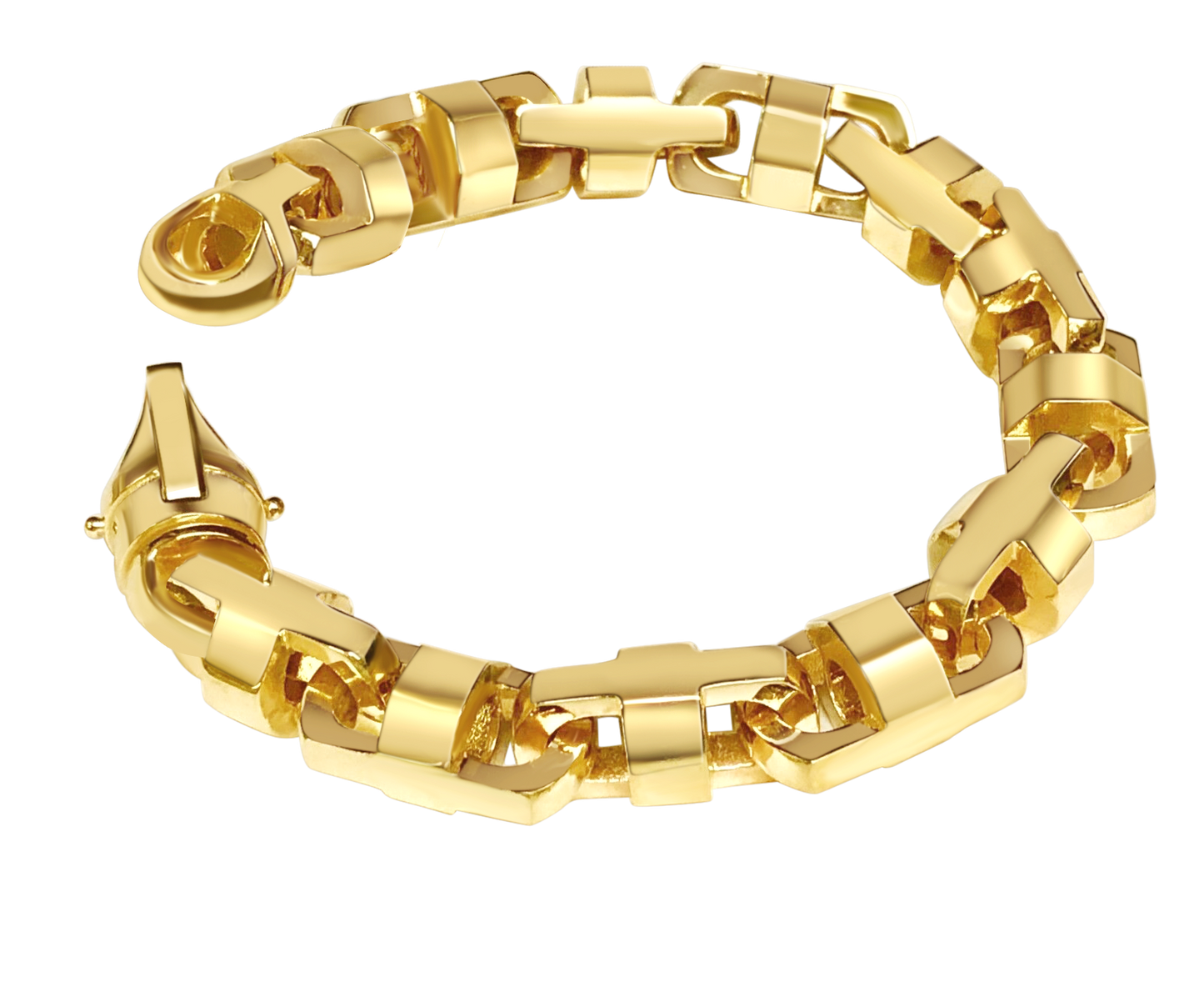 Handmade Solid Gold Anchor Mariner Bracelet , 14mm