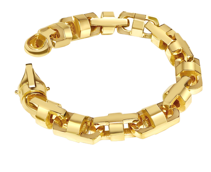 Handmade Solid Gold Anchor Mariner Bracelet , 14mm