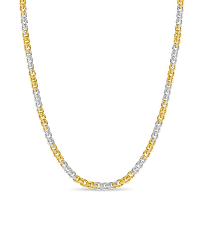 Handmade Solid Gold Curb Necklace , 9mm