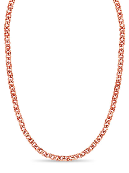 Handmade Solid Gold Curb Necklace , 17mm