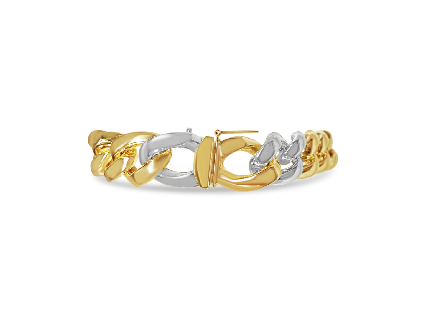 Handmade Solid Gold Curb Bracelet , 13mm