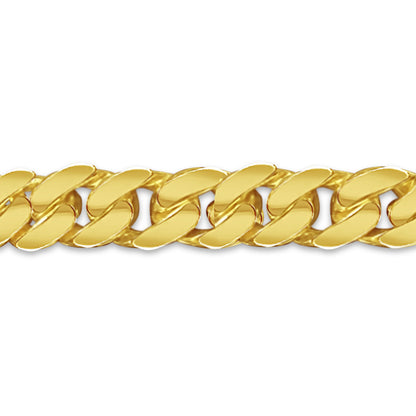 Handmade Solid Gold Curb Bracelet , 9mm