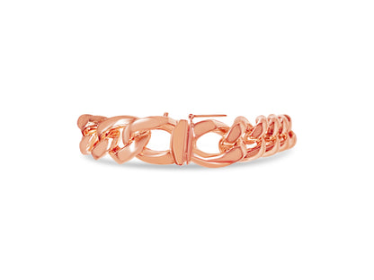 Handmade Solid Gold Curb Bracelet , 13mm