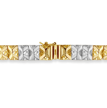 Handmade Solid Gold Nugget Bracelet , 9mm