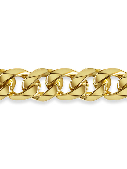 Handmade Solid Gold Curb Bracelet , 17mm