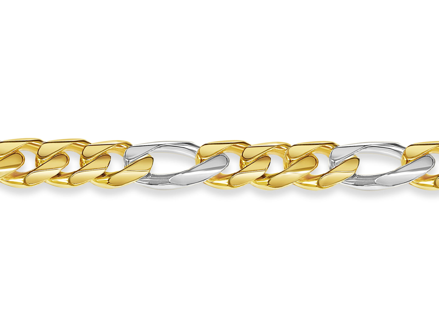 Handmade Solid Gold Figaro Bracelet , 14mm