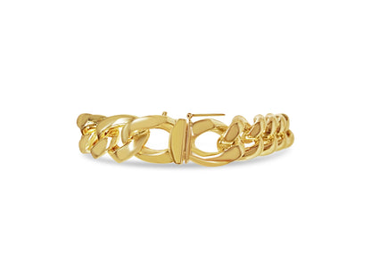 Handmade Solid Gold Curb Bracelet , 13mm