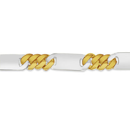 Handmade Solid Gold Figaro Bar Bracelet , 8mm