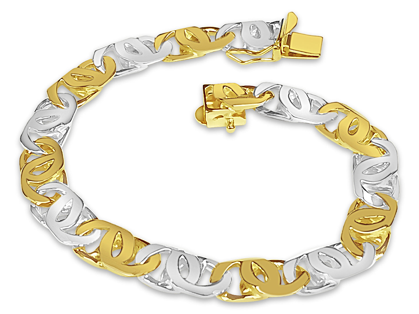 Handmade Solid Gold Tiger Eye Bracelet , 8mm