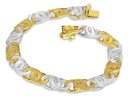 Handmade Solid Gold Tiger Eye Bracelet , 8mm