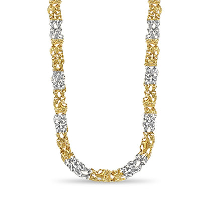 Handmade Solid Gold Nugget Necklace , 11mm