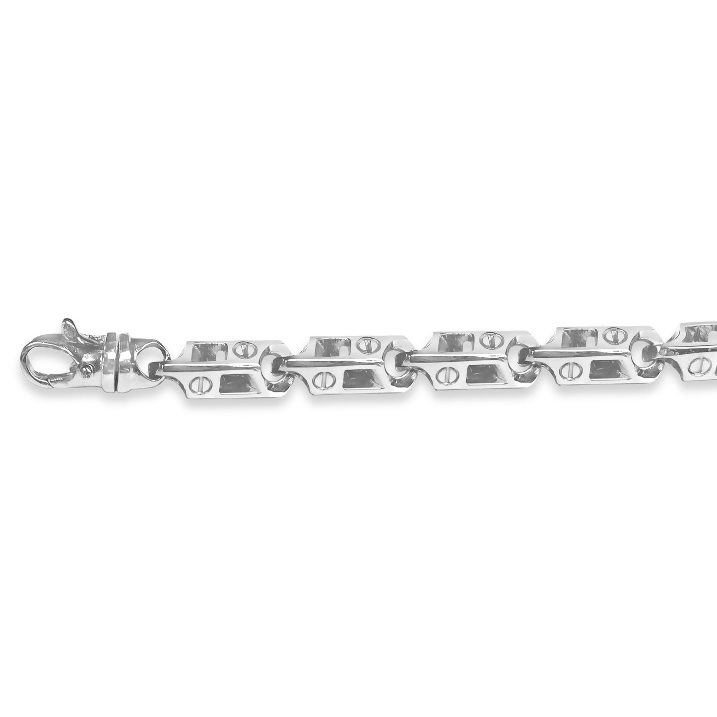 Handmade Solid Gold Fancy Screw Bracelet , 7mm