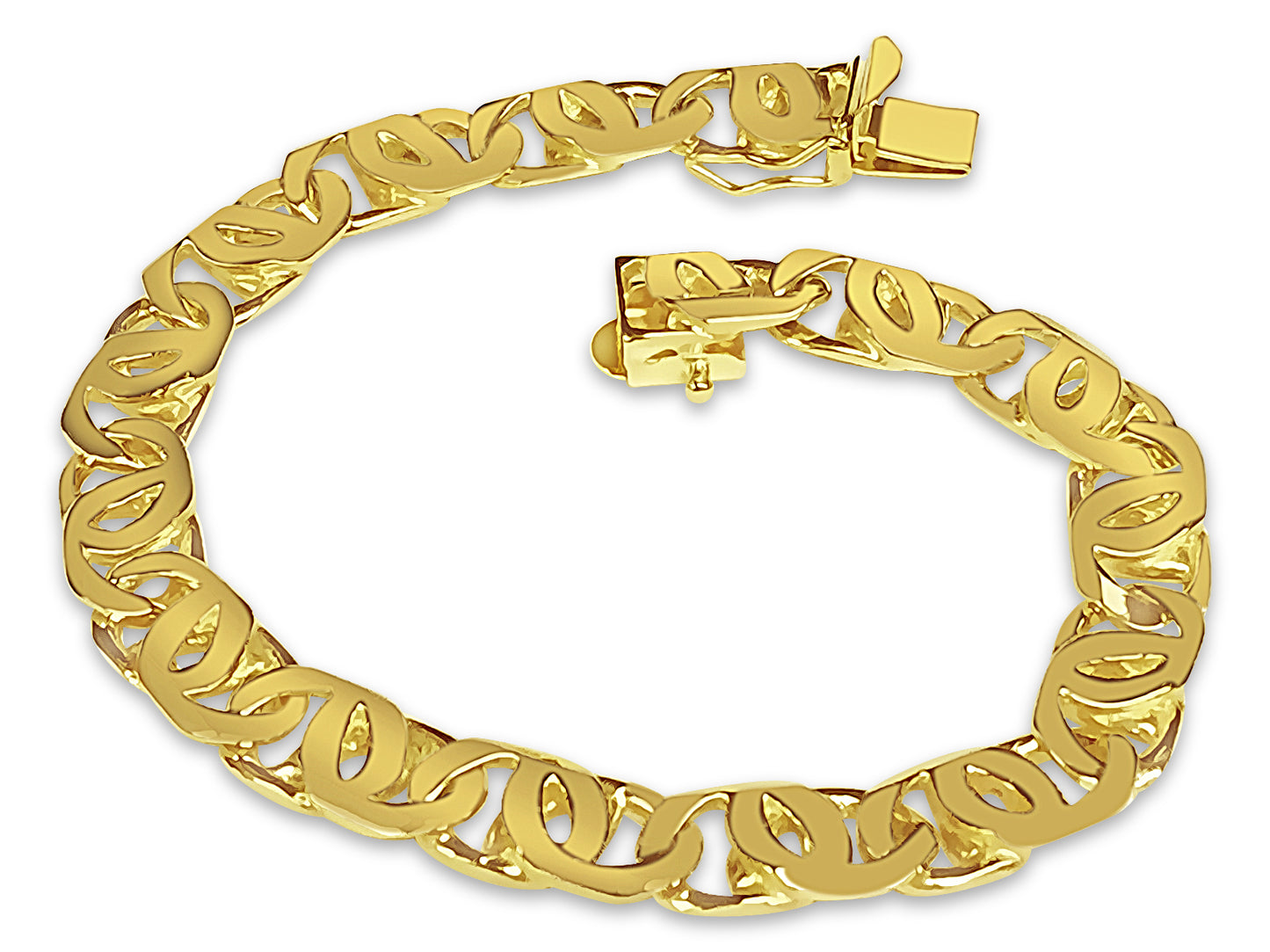 Handmade Solid Gold Tiger Eye Bracelet , 8mm