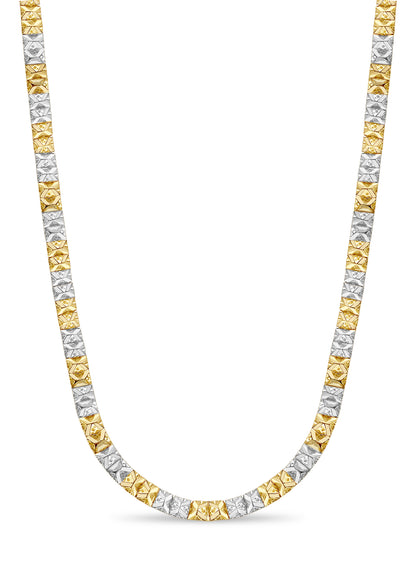 Handmade Solid Gold Nugget Necklace , 9mm