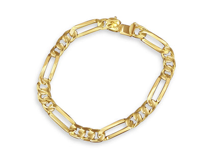 Handmade Solid Gold Figaro Bracelet , 8mm