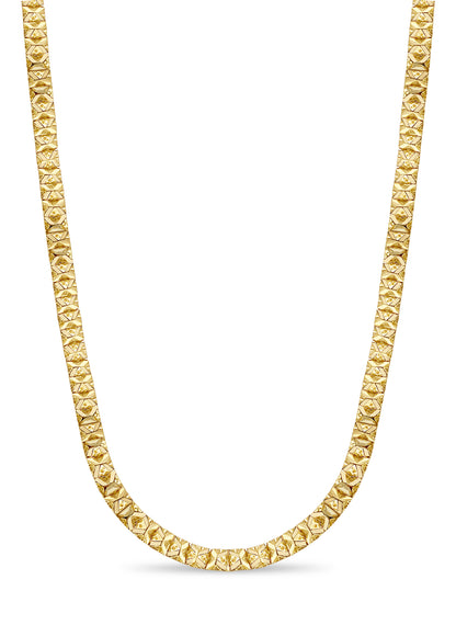 Handmade Solid Gold Nugget Necklace , 9mm