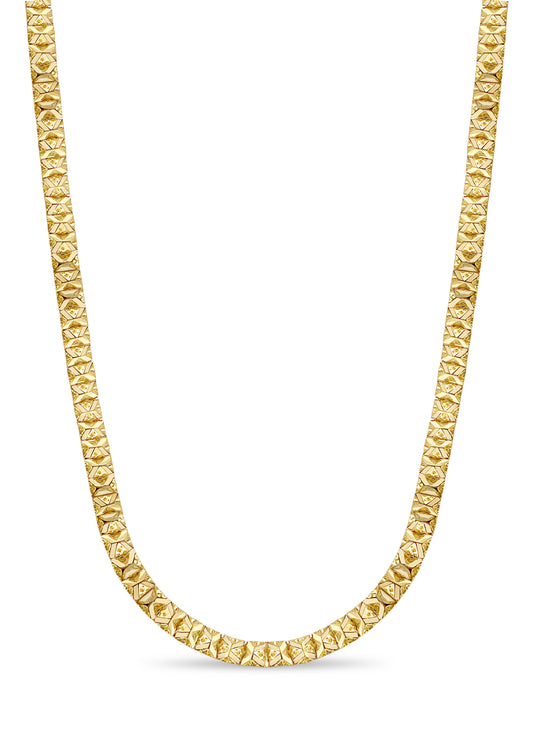 Handmade Solid Gold Nugget Necklace , 9mm