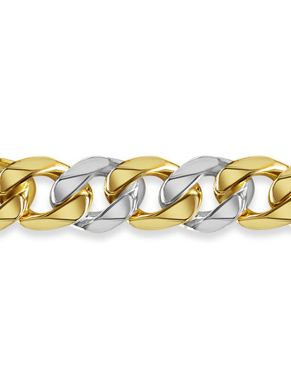 Handmade Solid Gold Curb Bracelet , 17mm