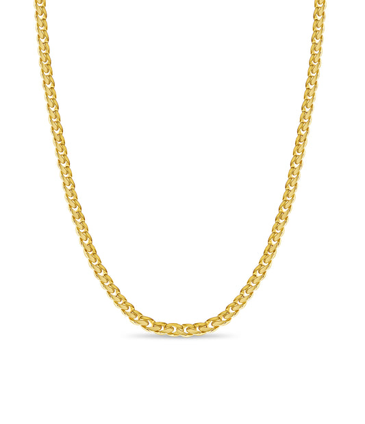 Handmade Solid Gold Curb Necklace , 9mm