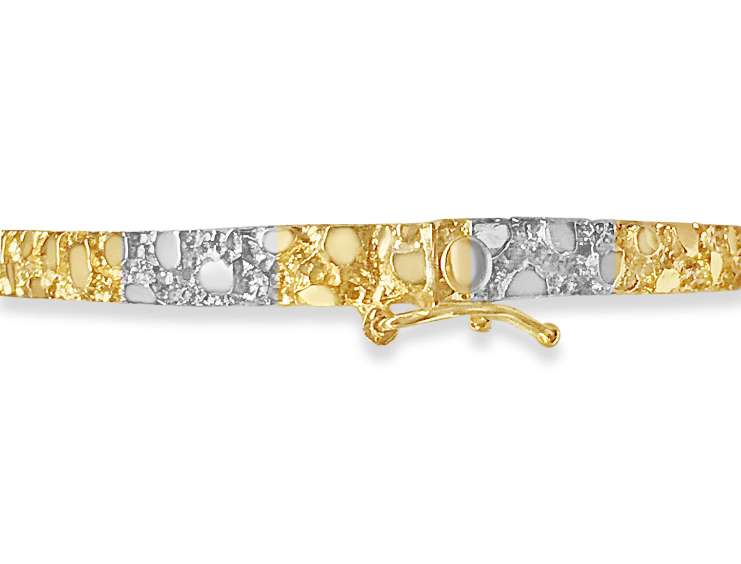 Handmade Solid Gold Nugget Bangle Bracelet , 5mm