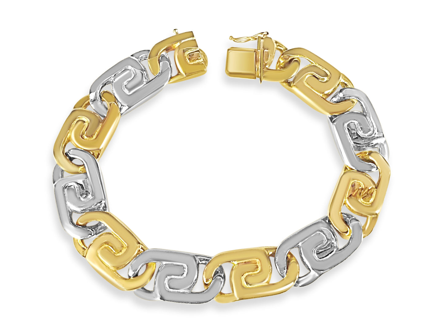 Handmade Solid Gold Tiger Eye Bracelet , 15mm