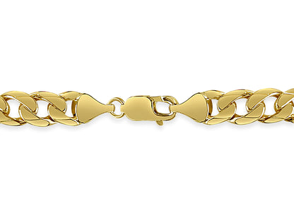 Handmade Solid Gold Curb Bracelet , 9mm