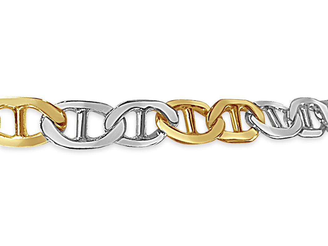 Handmade Solid Gold Mariner Bracelet , 8mm