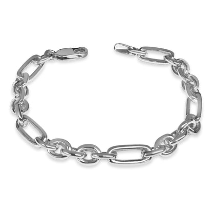 Handmade Solid Gold Rolo (Figaro) Bracelet , 7mm