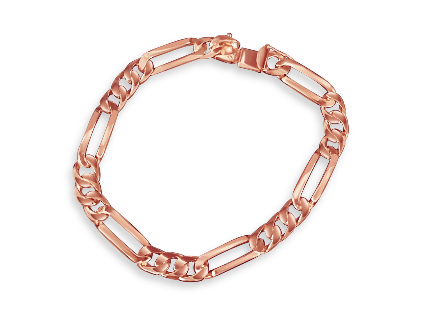 Handmade Solid Gold Figaro Bracelet , 8mm