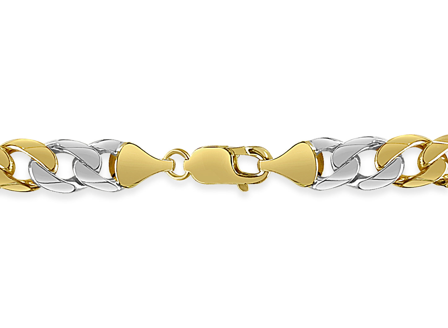 Handmade Solid Gold Curb Bracelet , 9mm