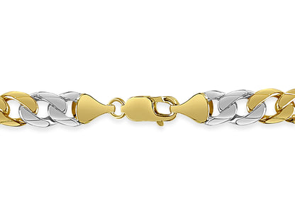 Handmade Solid Gold Curb Bracelet , 9mm