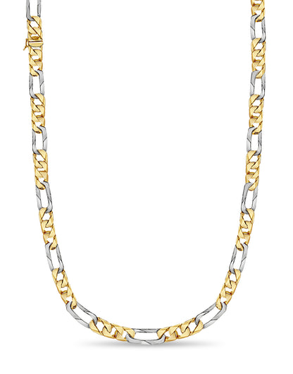 Handmade Solid Gold Figaro Necklace , 12mm